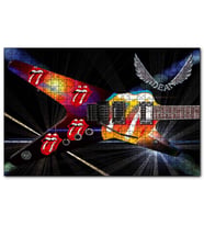 Cakapuzzle Elektrogitar Kırmızı Dudaklar ve Dil  Puzzle Yapboz MDF (Ahşap) (500 Parça)