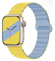 Huawei Watch GT GT2 GT3 GT4 42mm/Honor Magic 2 Kordon Double Color Magnetic Stra (Sarı-Mavı)
