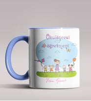 Kişiye Özel Okul Öncesi Öğretmeni Tasarımlı Siyah Renk Kupa 5 (Mavi)
