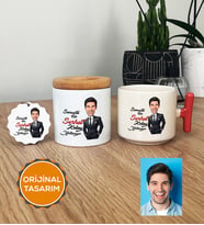 Kişiye Özel Karikatürlü Kolay Yetişmiyor Hediye Seti T Kupa, Kalemlik, Anahtarlık Erkek Sevgiliye Abiye Babaya Doğum Günü Hediyesi (Pembe)