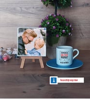 En İyi Baba Fotoğraflı Dekoratif Taş, Ahşap Altlıklı Türk Kahvesi Fincanı Hediye Babaya Doğum Günü Hediyesi (Model 5)