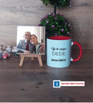 Dedeye Hediye Fotoğraflı Dekoratif Taş, Kupa Bardak Beyaz Hediye (Model 2)