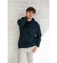 Kapşonlu Baskılı Regular Fit 2 İplik Erkek Sweatshirt (Lacivert)