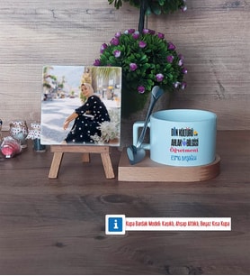 Din Kültürü Öğretmeni Fotoğraflı Dekoratif Taş, Kupa Bardak Beyaz Hediye Öğretmenler Günü Hediyesi (Model 8)
