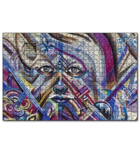 Cakapuzzle Grafiti Sokak Sanatı Yüz Görseli  Puzzle Yapboz MDF (Ahşap) (1000 Parça)