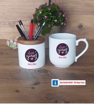 Love Yourself Kalemlik, Kupa Bardak T Kişiye Özel Hediye (Model 8)