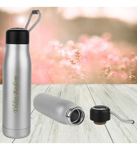 KİŞİYE ÖZEL İSİM BASKILI TAŞIMA İPLİ ÇELİK TERMOS 600 ML (Metal)