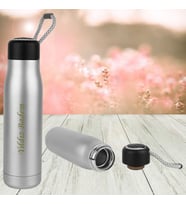 KİŞİYE ÖZEL İSİM BASKILI TAŞIMA İPLİ ÇELİK TERMOS 600 ML (Metal)