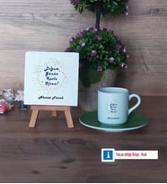 Doğum Günü Hediyesi Dekoratif Taş, Türk Kahvesi Fincanı Kırmızı İsme Özel Hediye (Model 7)