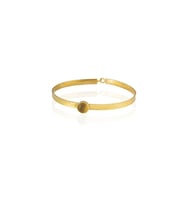 Kadir Jewellery 22 Ayar Altın Kaplama El İşçiliği Zirkon Taşlı Kadın Kelepçe Bilezik (Sarı)