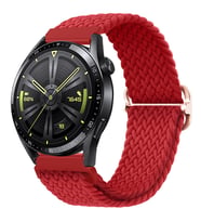 ALLY 20MM Gear S2, R600 Watch S4 42mm, Huawei Watch Gt, 20MM Japon Tokalı Elastik Kayış Kordon (Kırmızı)