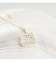 925 Ayar Gümüş Hello Kitty Kolye Özel Tasarım (Rose)