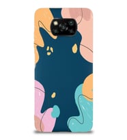 PrintiFy Xiaomi Poco X3 Uyumlu Lansman Kılıf Karışık Renkler Tasarımlı İçi Kadife Kapak (Lacivert)