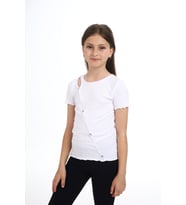 Toontoy Kız Çocuk Okul Tişört (Beyaz)