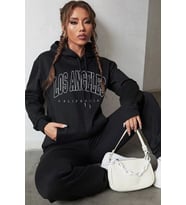 Unisex Los Angles Baskılı Eşofman Takımı (Siyah)