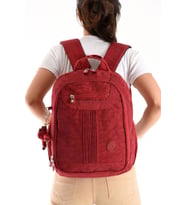 Unisex Sırt Çantası 40*30 Cm Okul Çantası Günlük Spor Çantası Klinkır Kumaş Hafif Çok Cepli Su İtici (Bordo)
