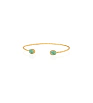 Kadir Jewellery 22 Ayar Altın Kaplama El İşçiliği Zirkon Taşlı Kadın Charm Bileklik (Açık Mavi)