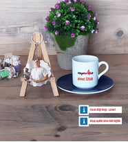 Fizyoterapist Türk Kahvesi Fincanı Ahşap Altlıklı ve Fotoğraflı Ahşap Anahtarlık Hediye (Model 4)