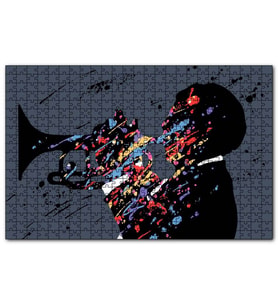 Cakapuzzle Caz Trompetçi Renkli Mozaik  Puzzle Yapboz MDF (Ahşap) (500 Parça)