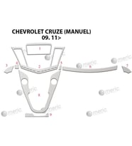 Meriç® Chevrolet Cruze Ön Torpido Kaplama (Manuel) Maun 9 Prç 2011-2016-› (Alüminyum)