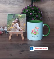 Flamingo Fotoğraflı Dekoratif Taş, Kupa Bardak Beyaz HediyeArkadaşa Doğum Günü Hediyesi (Model 14)