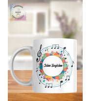 Müzik Öğretmeni Temalı Kişiye Özel Kupa Bardak (Beyaz)