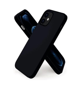 iPhone 12 Kılıf Kamera Korumalı Silikon Rubber Arka Kapak (Siyah)