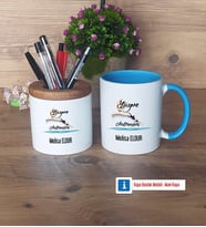 Kadın Yüzme Antrenörü Kalemlik, Kupa Bardak T Kişiye Özel Hediye (Model 7)