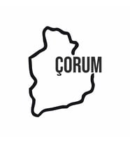 Çorum Harita Araba Sticker siyah 14x18 CM (Siyah)