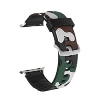 BİPOWER Apple Watch 38-40mm KRD-24 Kamuflaj Kordon (Koyu Yeşil)