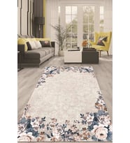 Dijital Kaymaz Taban Yıkanabilir Modern Renkli Salon Halısı Mutfak Halısı Yolluk ND-HT-137 (Mavi)