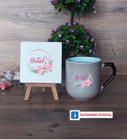İsme Özel İsim Yazılı Dekoratif Taş, Kupa Bardak Kırmızı Hediye (Model 9)