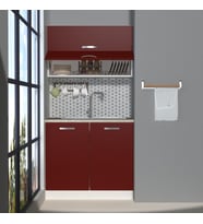 Decoraktiv Mini 90Y MDF Hazır Mutfak Dolabı - Tezgah Dahil (Bordo)
