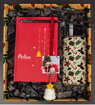 eJOYA Yeni Yıla Özel Defter Kalem Matara Ve Fotoğraflı Çam Ağacı Notluk Hediye Kutusu 93556 (Bordo)
