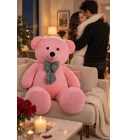 130 Cm Papyonlu Büyük Ayıcık %100 Yerli (Pembe)