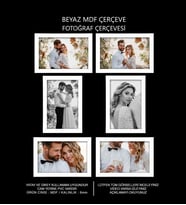 6 Adet 10x15 Çerçeve - Mdf Çerçeve - Fotoğraf Çerçevesi (Beyaz)