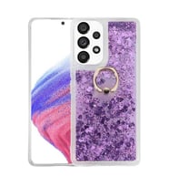 Galaxy A13 4G Kılıf Zore Milce Simli Pullu Yüzüklü Kılıf (Mor)