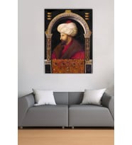 Fatih Sultan Mehmet Han Osmanlı Kanvas Tablo (Byk Hlka Beyaz)