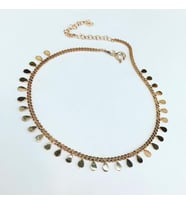GÜMÜŞ ROSE BRONZ RENK DAMLA PULLU HALHAL (Rose)