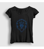Presmono Kadın Beyaz Alliance Logo World Of Warcraft Oyun T-Shirt 422861tt (Siyah)