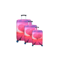 Bagacar Relax Büyük Orta Kabin Boy için 3 lü Valiz Kılıfı (Pembe- Mor)