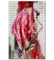 Cakapuzzle Yağlı BoyaSaksafon İle Yaşlı Caz Sanatçısı Puzzle Yapboz MDF (Ahşap) (255 Parça)