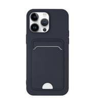 IPHONE 14 PRO UYUMLU KELVİN KARTVİZİTLİ SİLİKON TELEFON KILIF (Lacivert)
