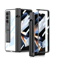 Galaxy Z Fold 4 Kılıf Zore Kıpta Standlı Kalem Bölmeli Kılıf (Siyah)