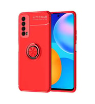 Huawei P Smart 2021 Kılıf Zore Ravel Yüzüklü Silikon Kılıf (Kırmızı)