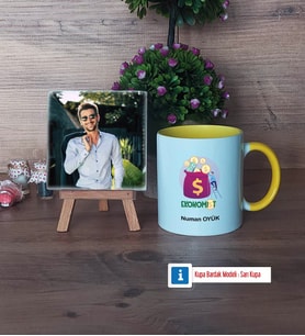 Ekonomist Fotoğraflı Dekoratif Taş, Kupa Bardak Beyaz Hediye (Model 7)