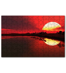Cakapuzzle Afrika Günbatımında Palmiyeler ve Nil Nehri Puzzle Yapboz MDF (Ahşap) (255 Parça)
