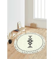 Dijital Baskılı Kaymaz Taban Yıkanabilir Yuvarlak Salon Halısı Koridor Halısı Paspas NDY-SD-1045 (Krem)