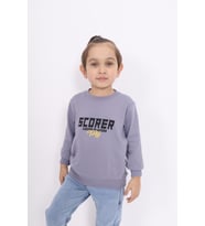 Toontoy Erkek Çocuk Baskılı Sweatshirt (Koyu Gri)