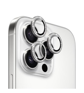 Microsonic Apple iPhone 16 Pro Tekli Diamond Taşlı Kamera Koruma Camı Siyah (Koyu Gri)